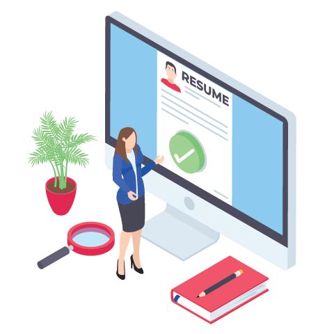 Illustration of career and job application process